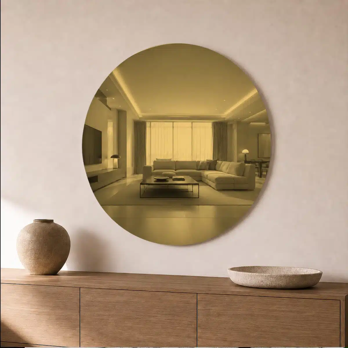 Espejo redondo dorado oro pared recibidor hd espejo redondo oro dorado