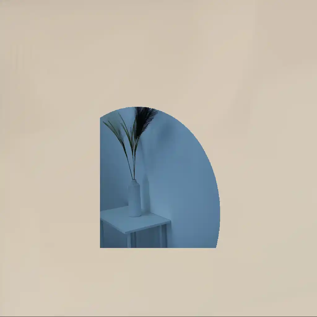 Espejo Azul Celeste Semicircular