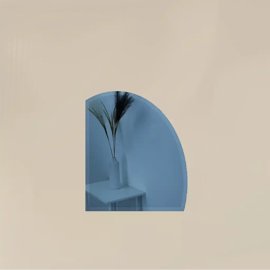 Espejo Azul Celeste Semicircular
