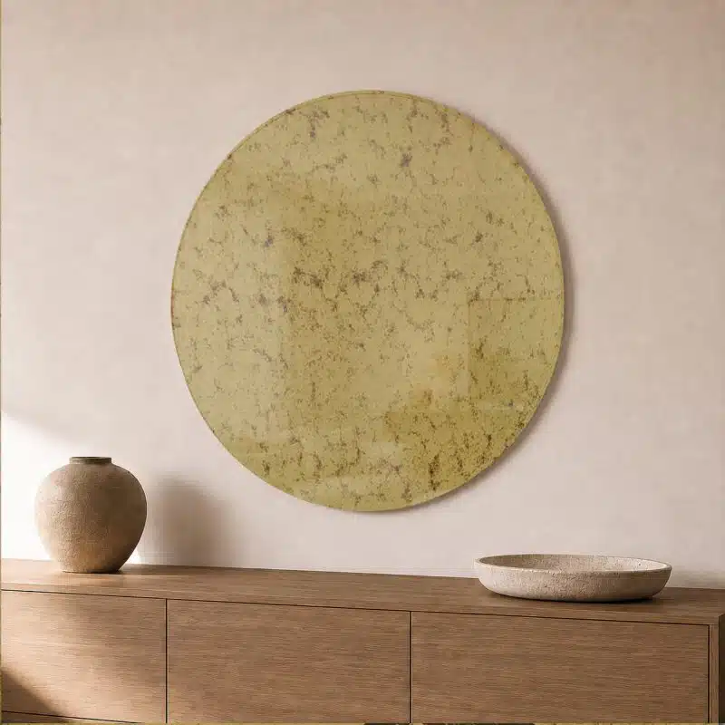 espejo envejecido redondo pared salon color oro imperial 85 hd espejo envejecido redondo dorado imperial