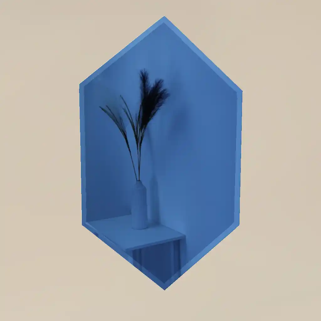 espejo-hexagono-marino-biselado-1.webp Espejo Azul Marino Biselado