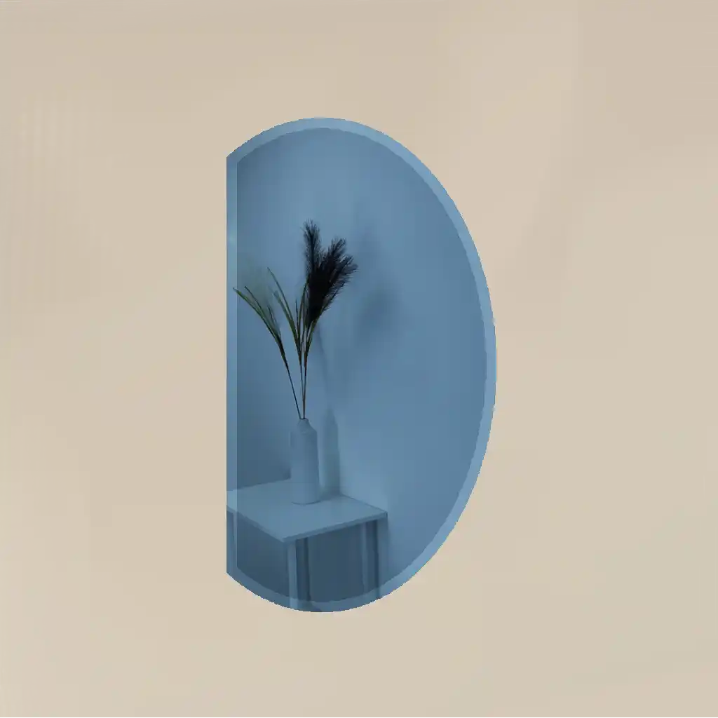 Espejo Azul Celeste Semicircular