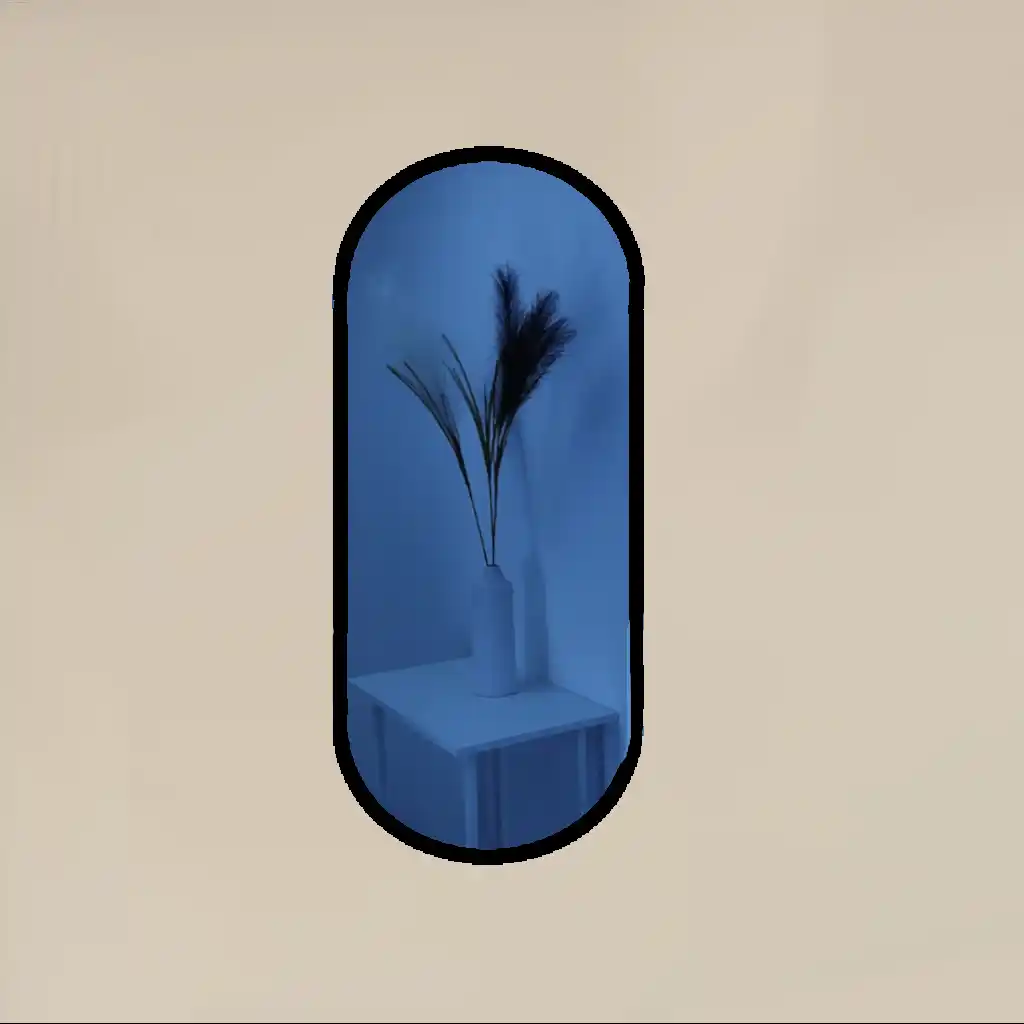 Espejo Azul Marino Ovalado