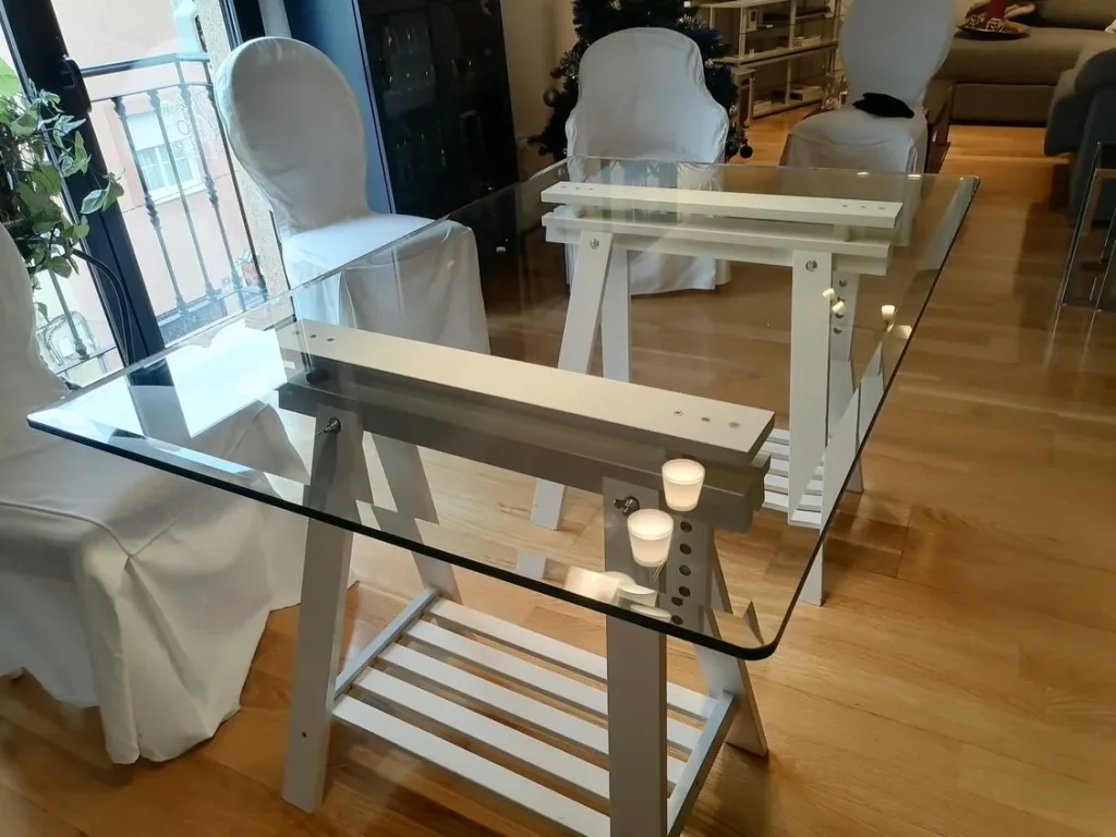 mesa comedor tapa cristal